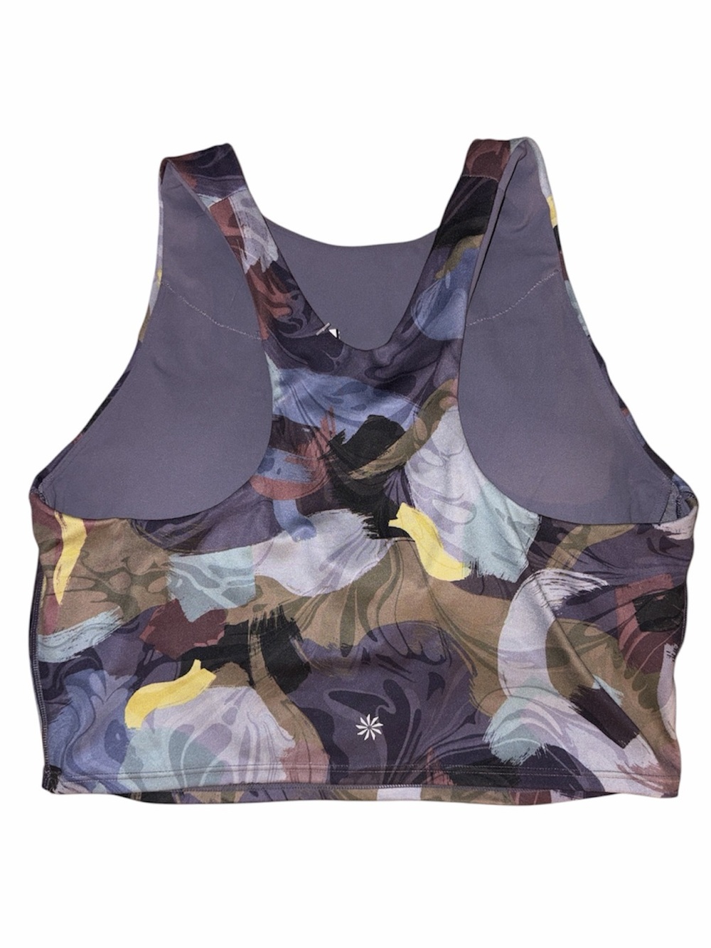 Athleta Conscious Crop Abstract Watercolor Sports Bra M Vivid Stroke EUC - Picture 6 of 10